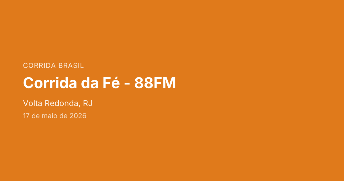 Corrida da Fé - 88FM