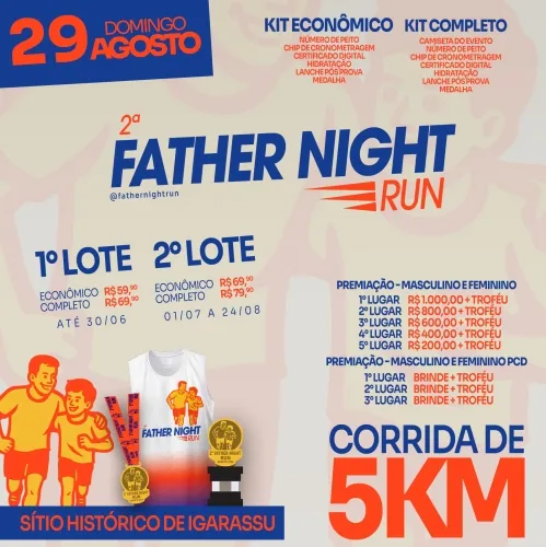 2ª Corrida e Caminhada do Dia dos Pais Father Nigth Run