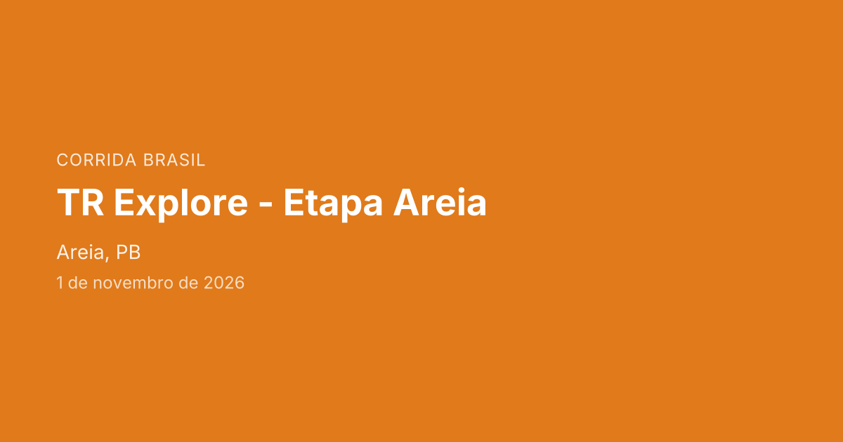 TR Explore - Etapa Areia
