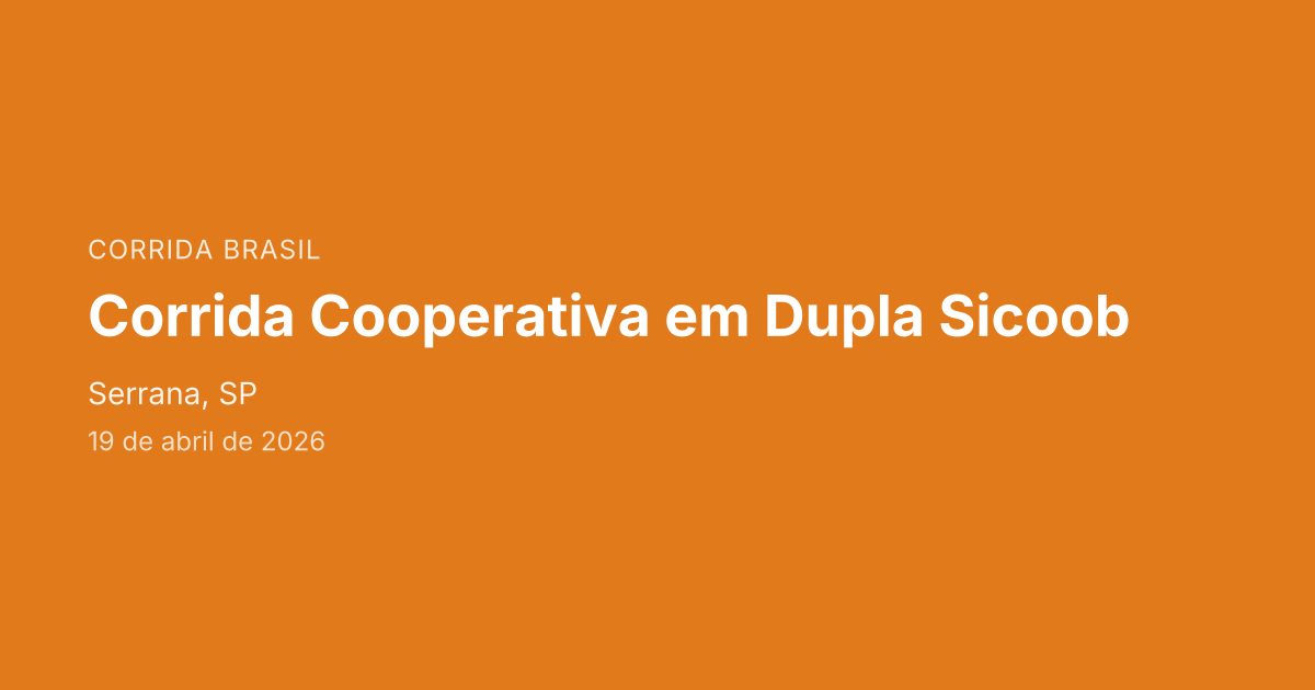 Corrida Cooperativa em Dupla Sicoob