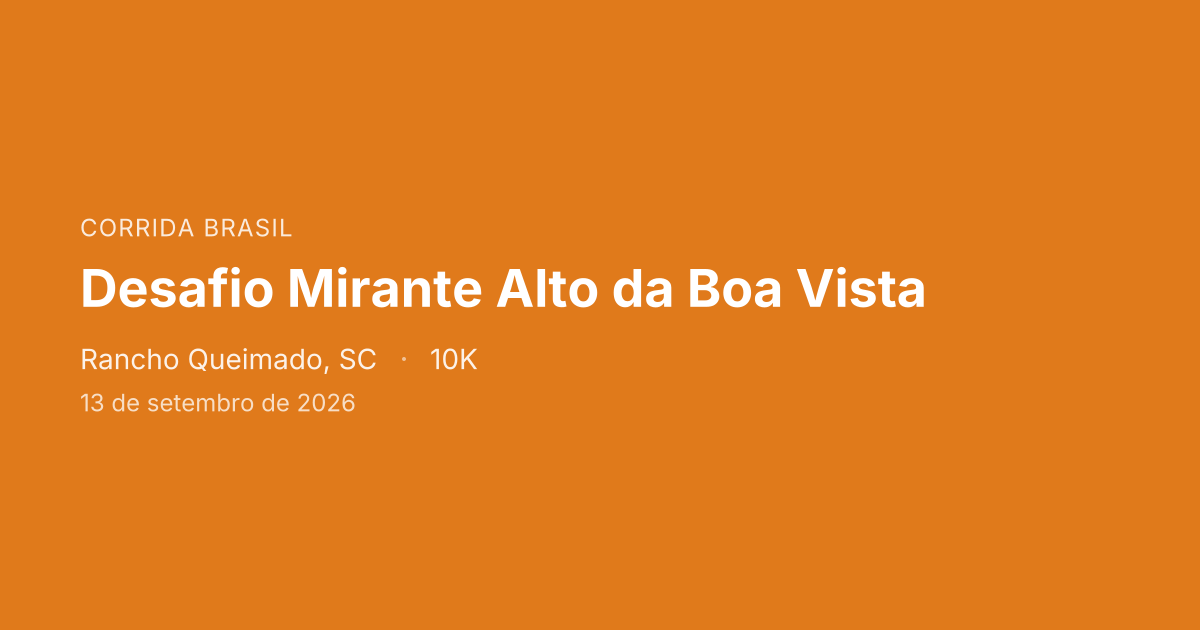 Desafio Mirante Alto da Boa Vista