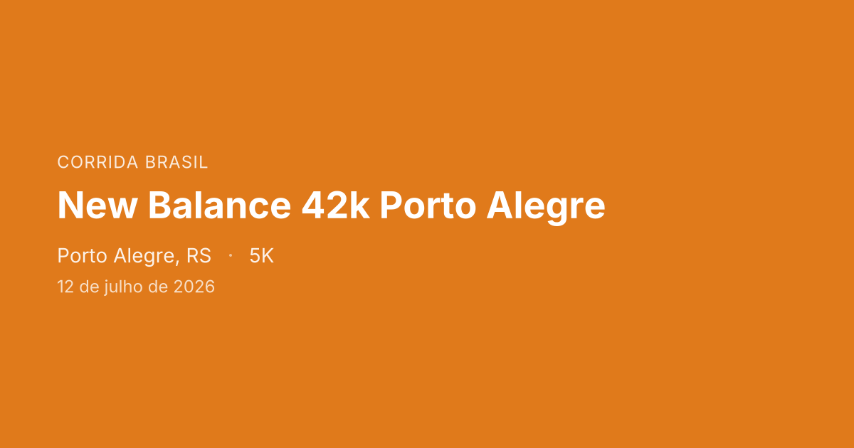 New Balance 42k Porto Alegre