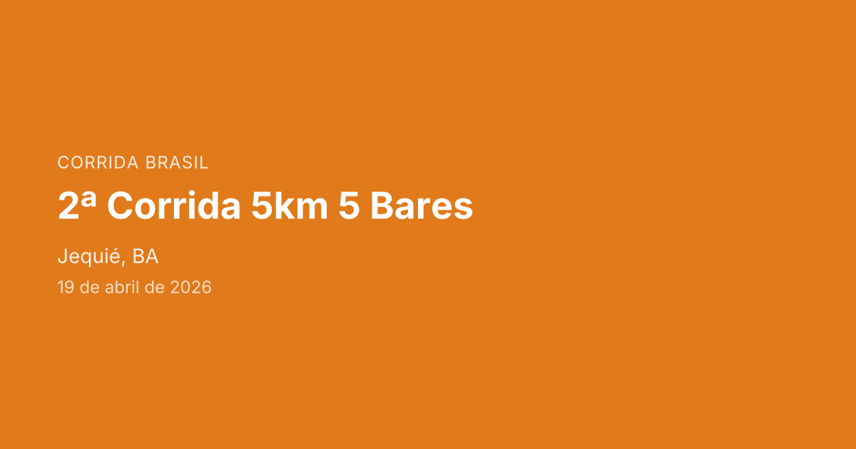 2ª Corrida 5km 5 Bares