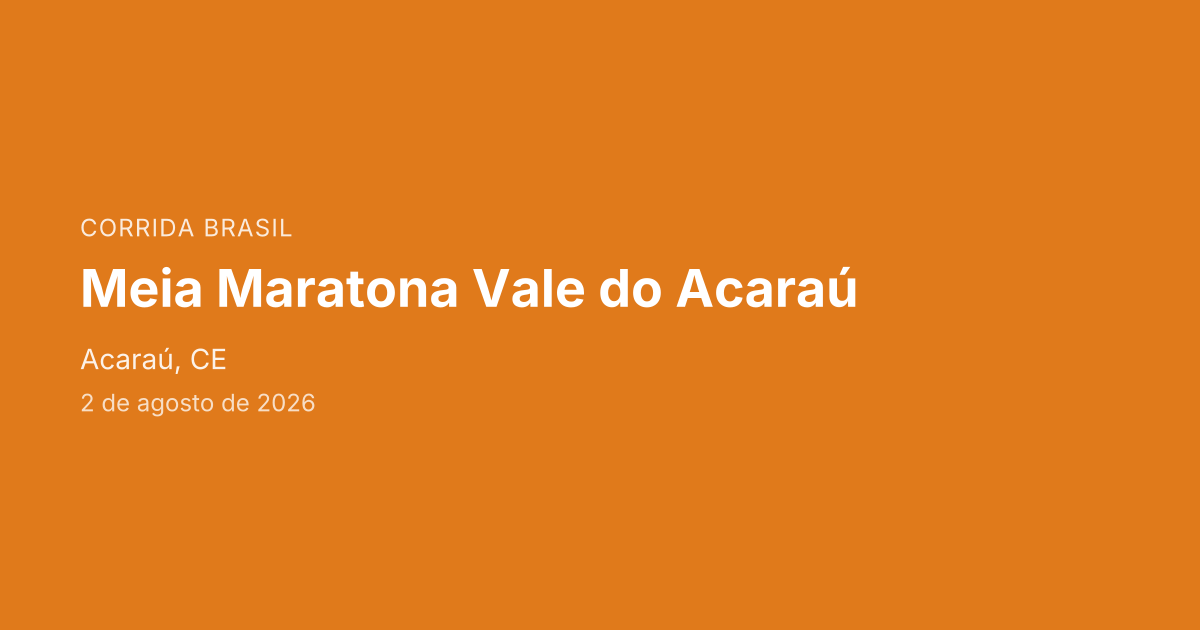 Meia Maratona Vale do Acaraú