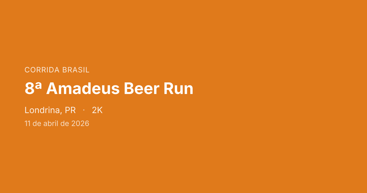 8ª Amadeus Beer Run
