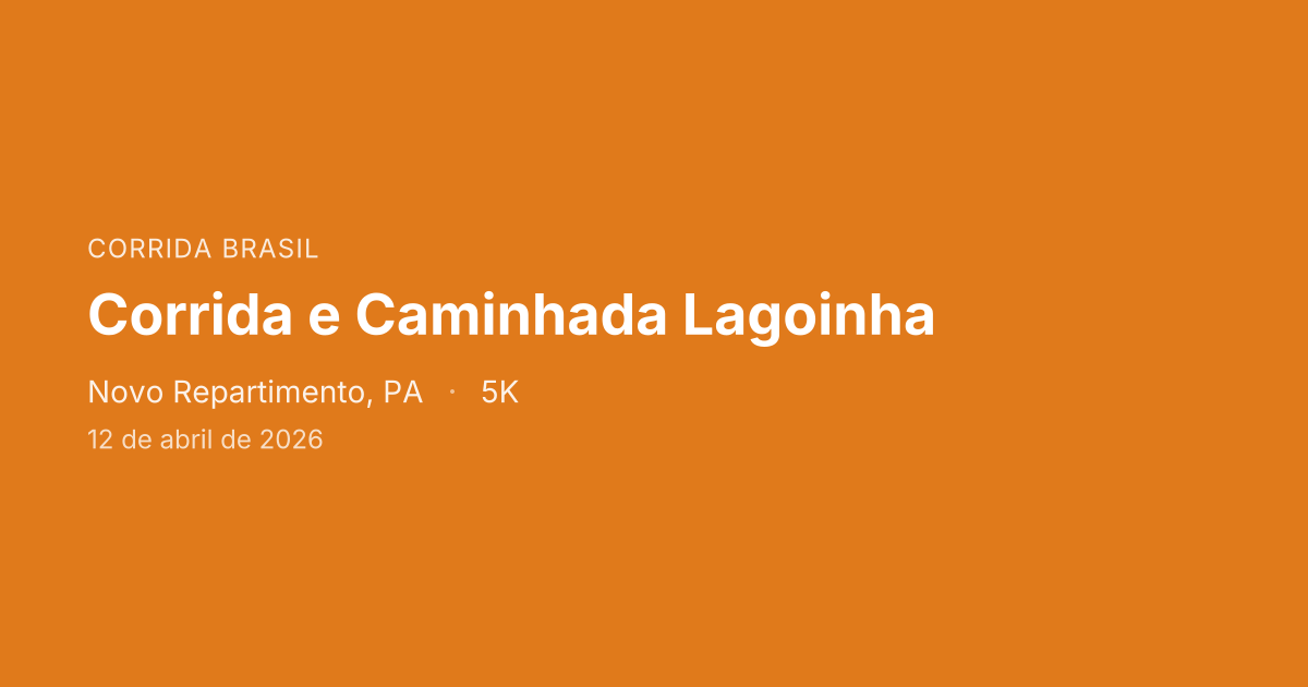 Corrida e Caminhada Lagoinha