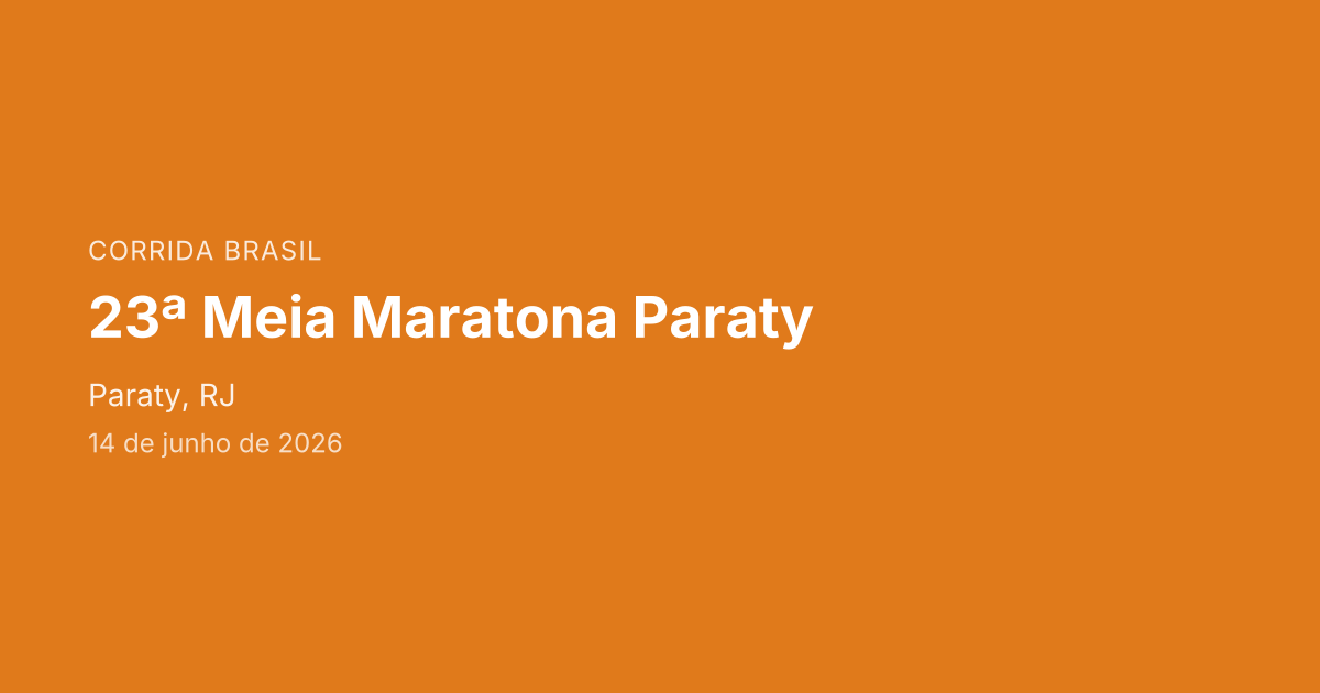 23ª Meia Maratona Paraty