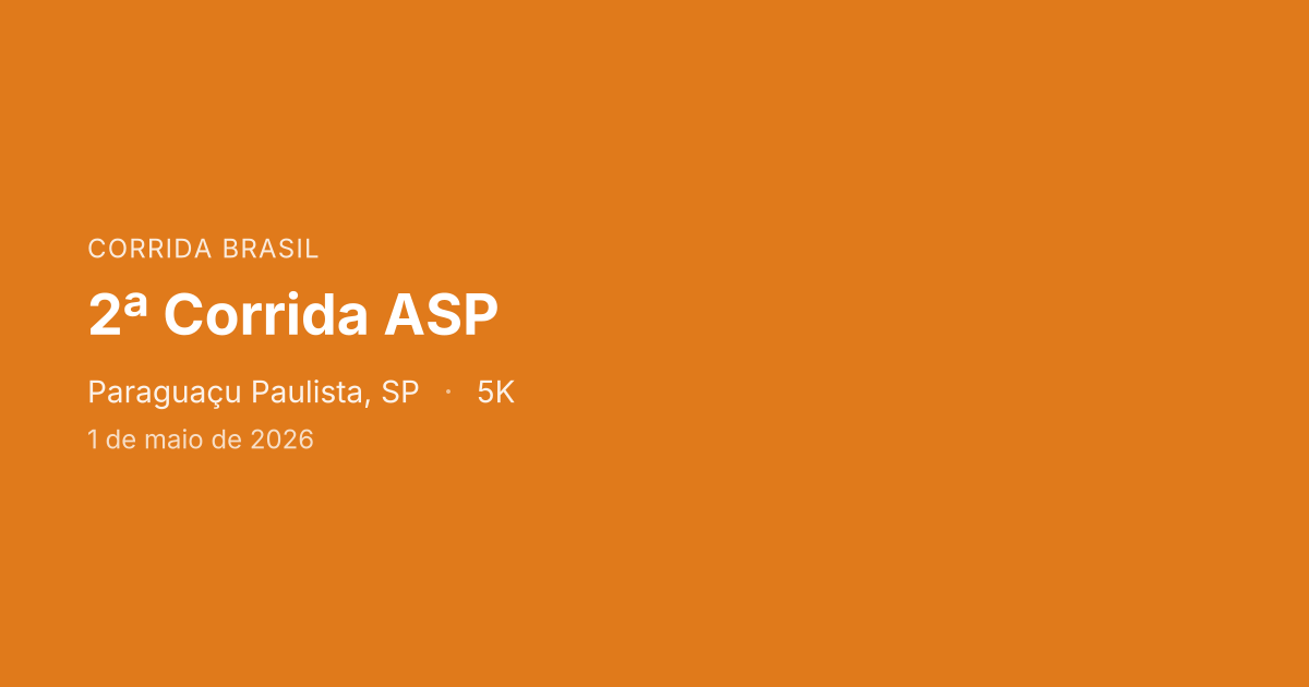 2ª Corrida ASP