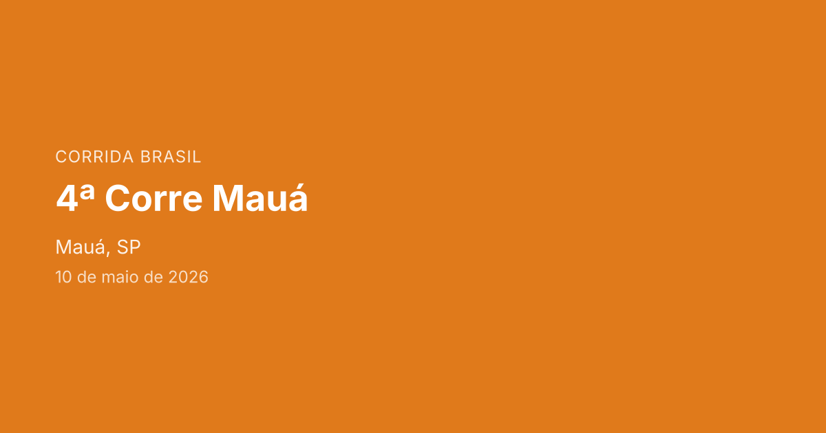 4ª Corre Mauá