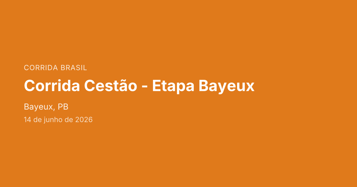 Corrida Cestão - Etapa Bayeux
