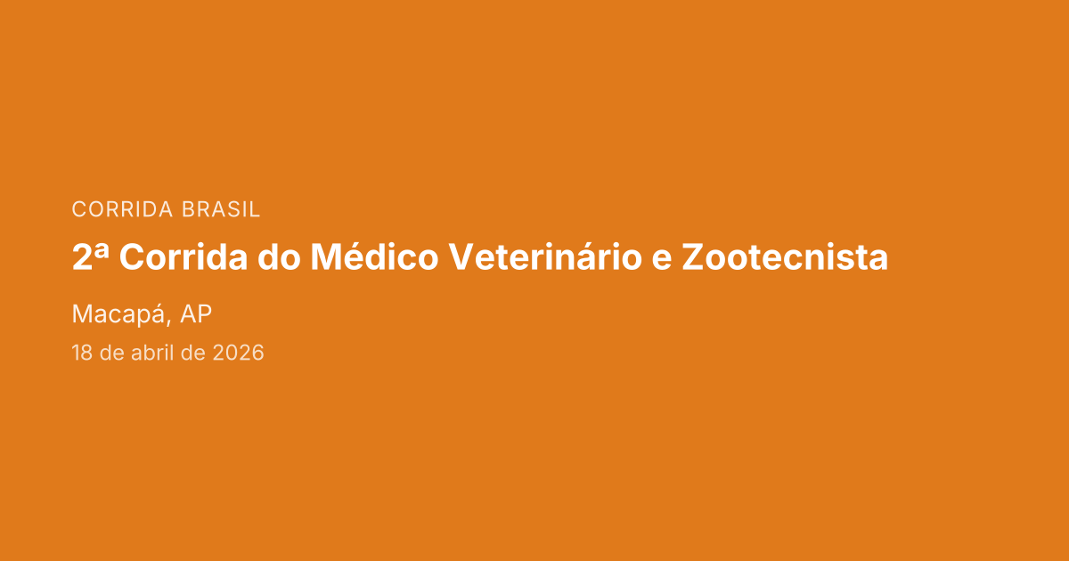2ª Corrida do Médico Veterinário e Zootecnista
