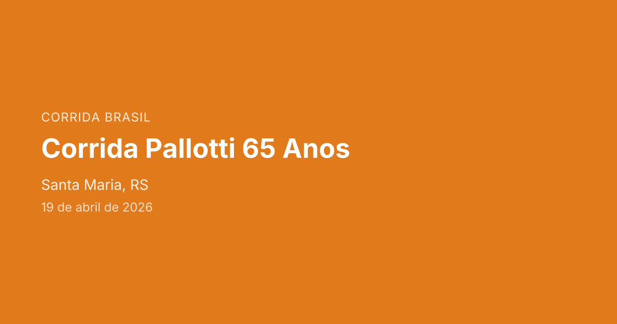 Corrida Pallotti 65 Anos