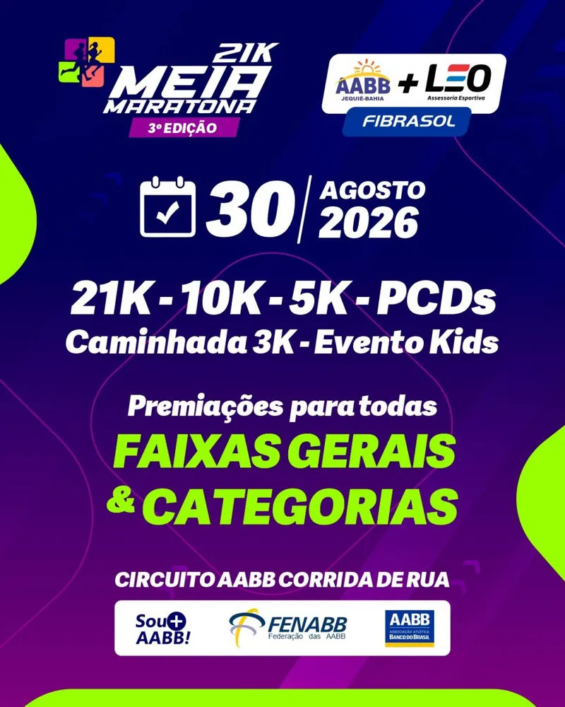 3ª Meia Maratona Aabb Jequié + Léo Assessoria Esportiva + Fibrasol