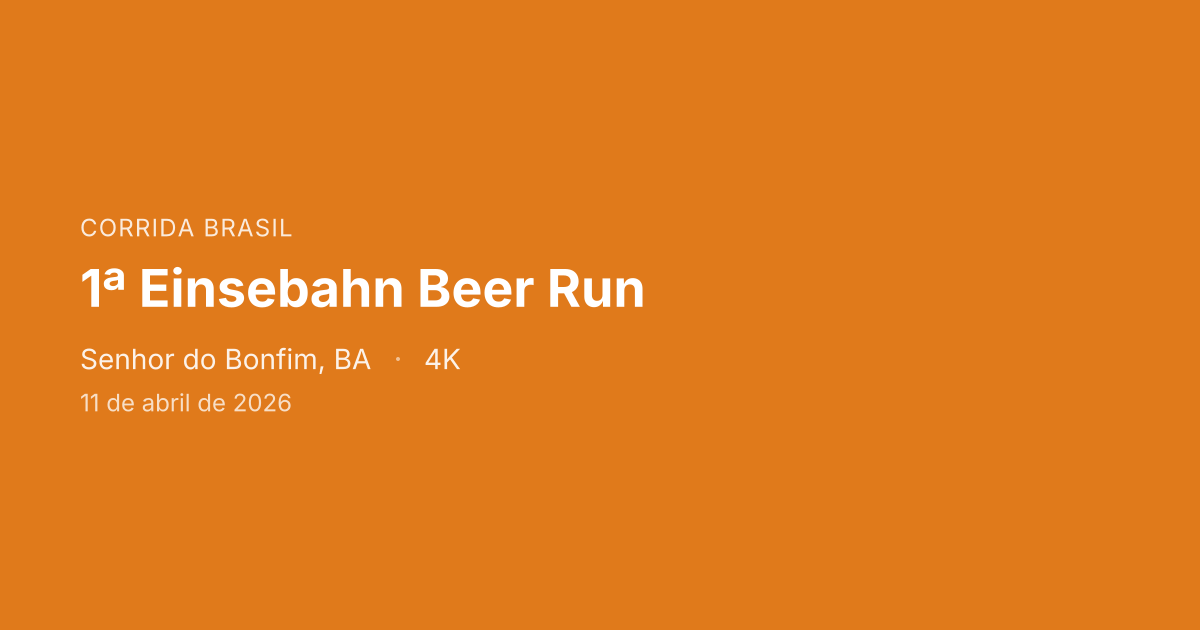 1ª Einsebahn Beer Run