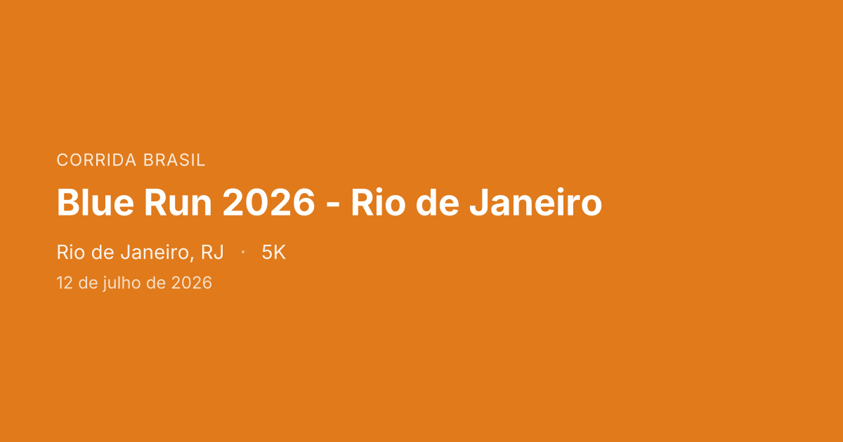 Blue Run 2026 - Rio de Janeiro