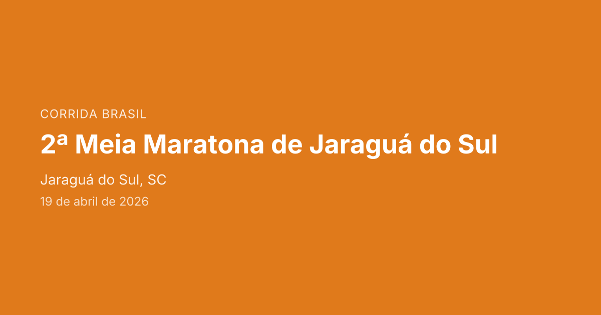 2ª Meia Maratona de Jaraguá do Sul
