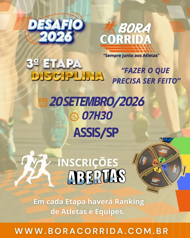 Desafio Bora Corrida - 3ª Etapa - Disciplina