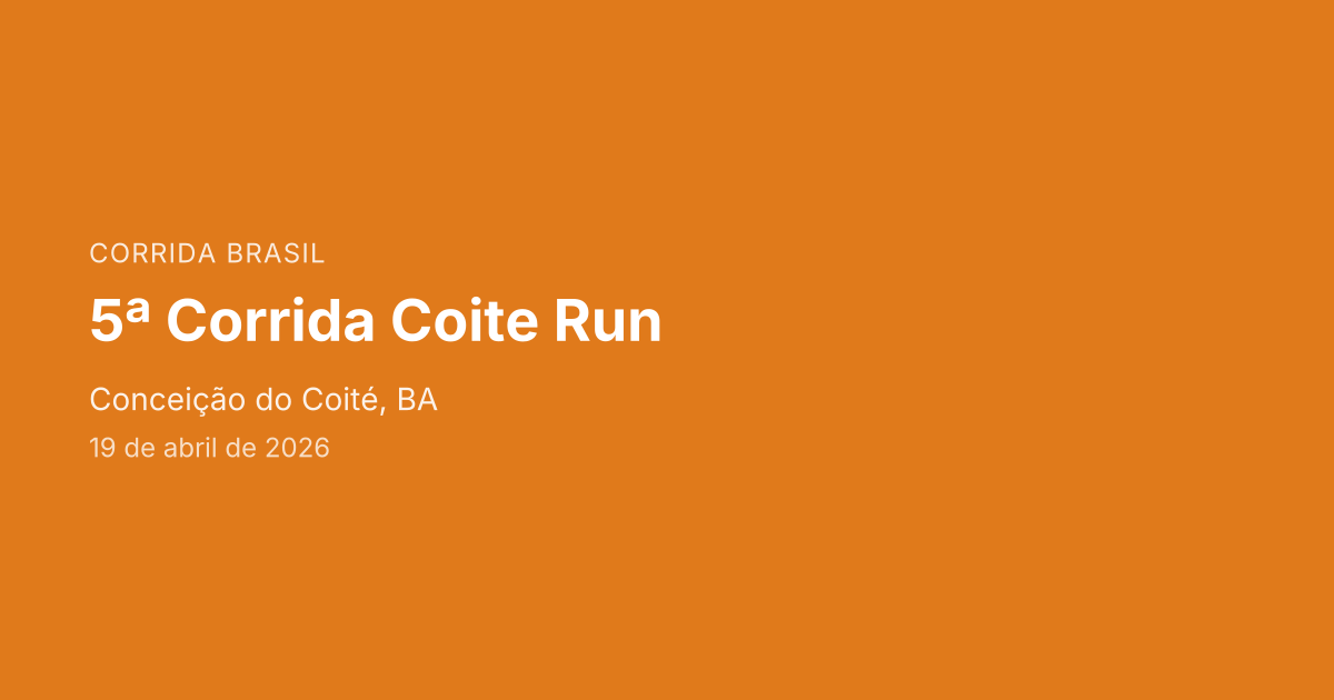 5ª Corrida Coite Run