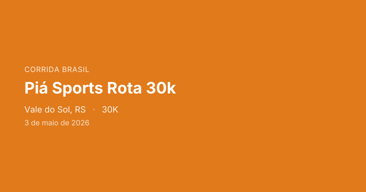 Piá Sports Rota 30k