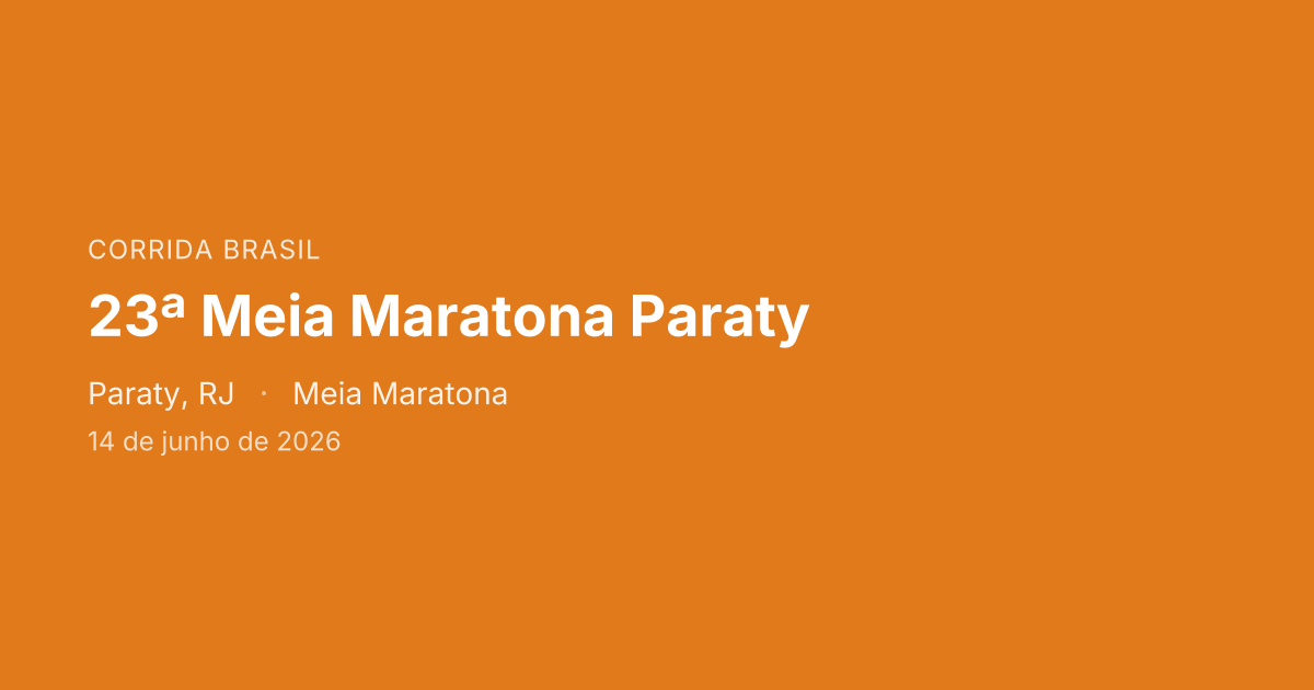 23ª Meia Maratona Paraty