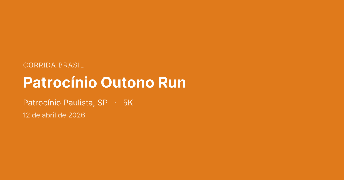 Patrocínio Outono Run