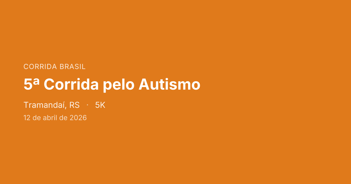 5ª Corrida pelo Autismo
