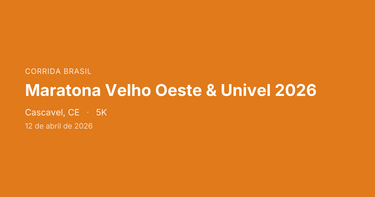 Maratona Velho Oeste & Univel