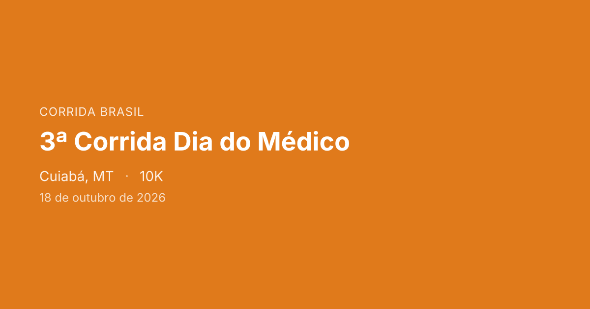 3ª Corrida Dia do Médico