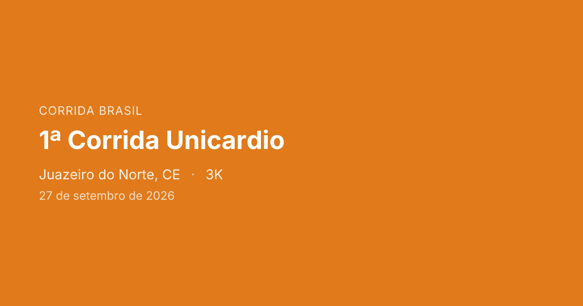 1ª Corrida Unicardio