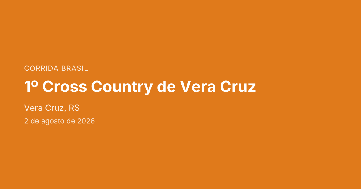 1º Cross Country de Vera Cruz