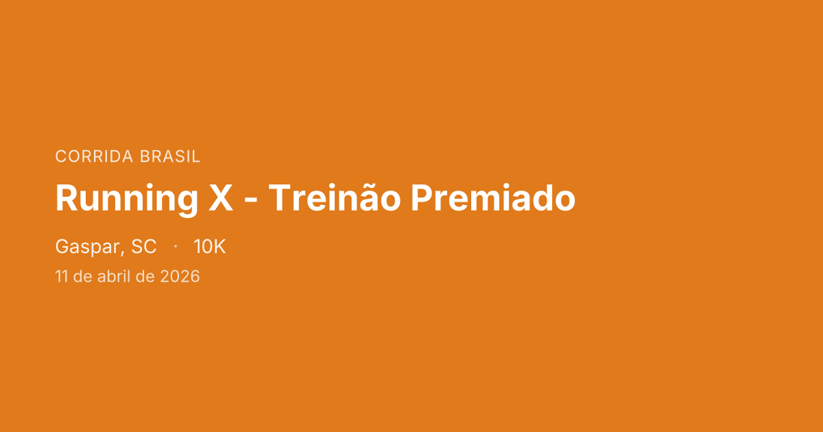 Running X - Treinão Premiado