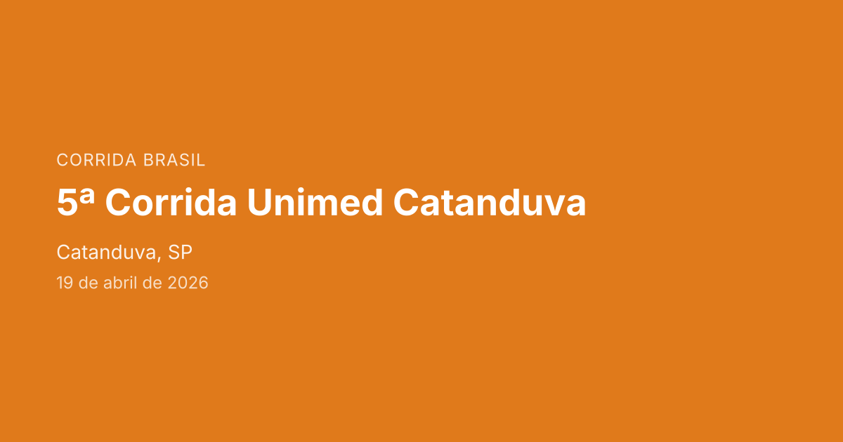 5ª Corrida Unimed Catanduva