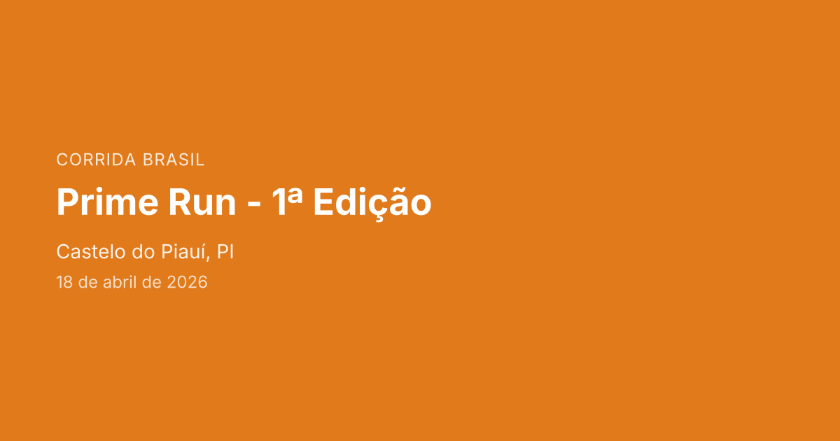 Prime Run - 1ª Edição