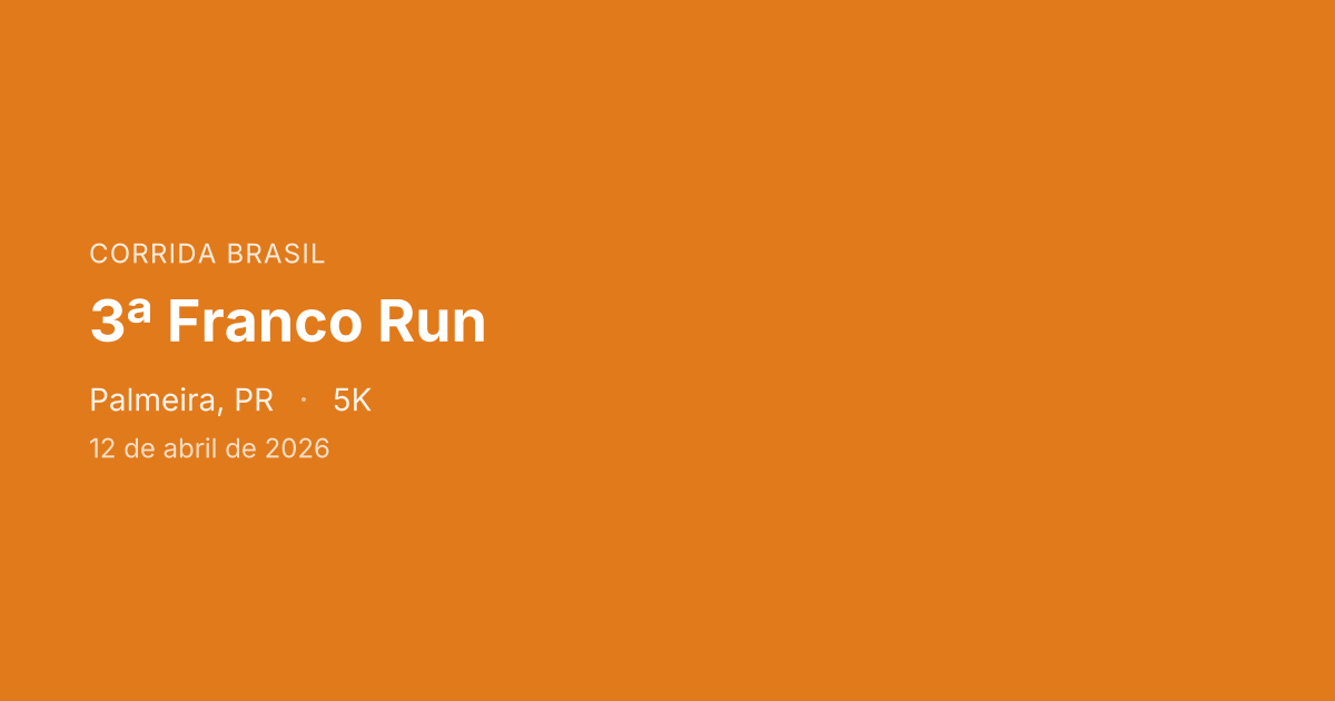 3ª Franco Run
