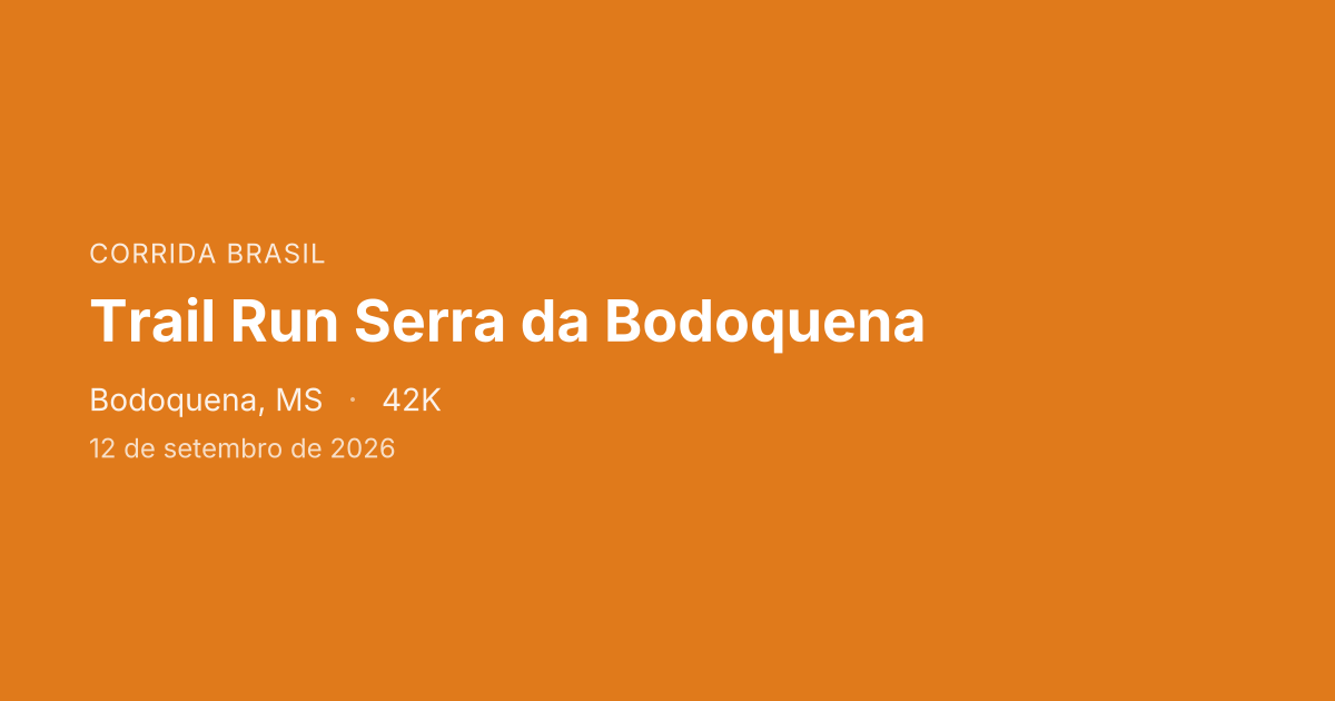 Trail Run Serra da Bodoquena