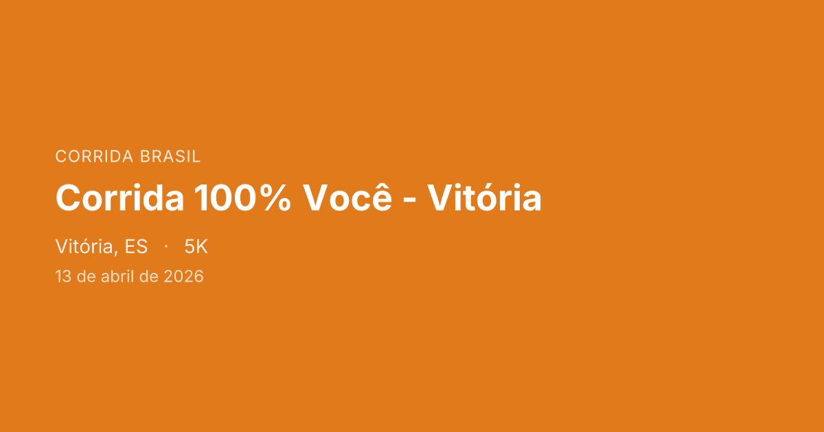 Corrida 100% Você - Vitória