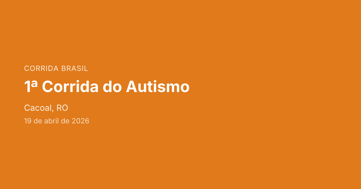 1ª Corrida do Autismo