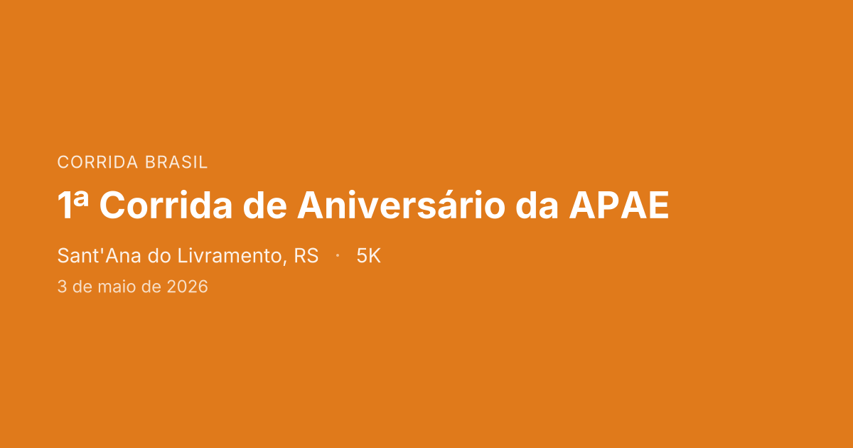 1ª Corrida de Aniversário da APAE