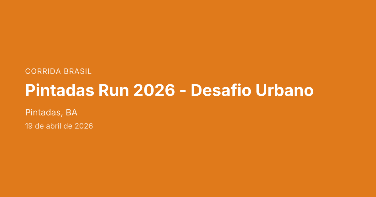Pintadas Run 2026 - Desafio Urbano
