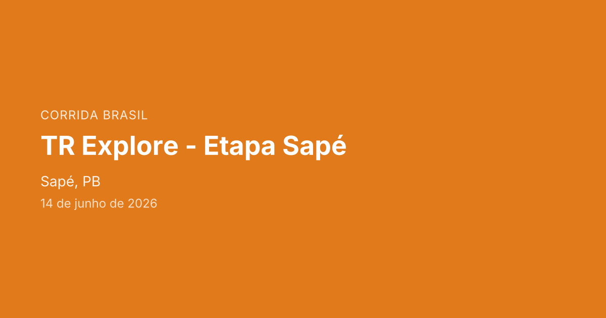 TR Explore - Etapa Sapé
