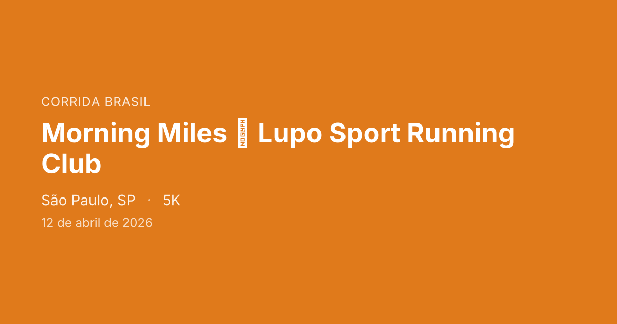 Morning Miles  Lupo Sport Running Club
