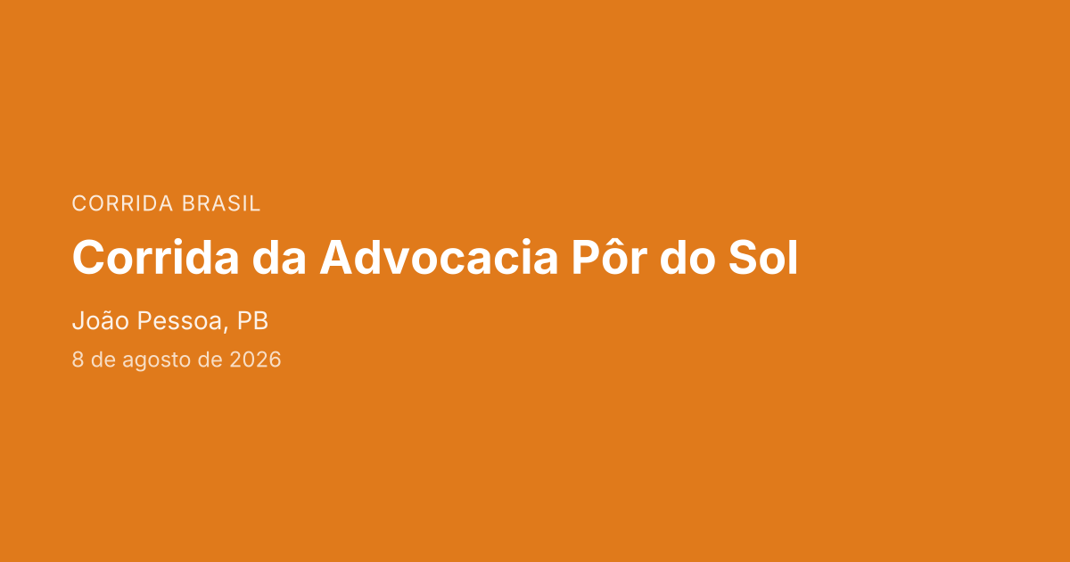 Corrida da Advocacia Pôr do Sol