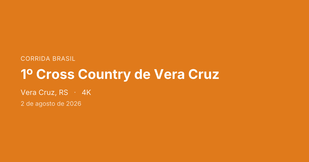 1º Cross Country de Vera Cruz