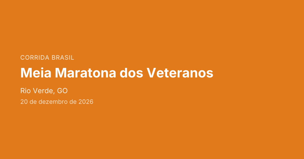 Meia Maratona dos Veteranos