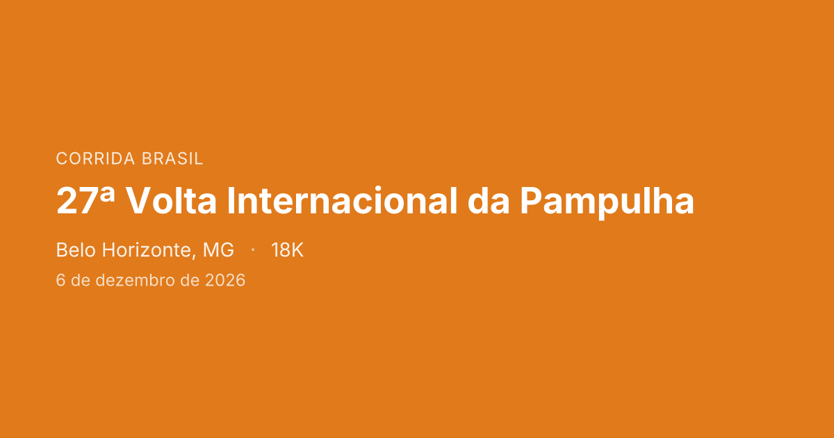 27ª Volta Internacional da Pampulha