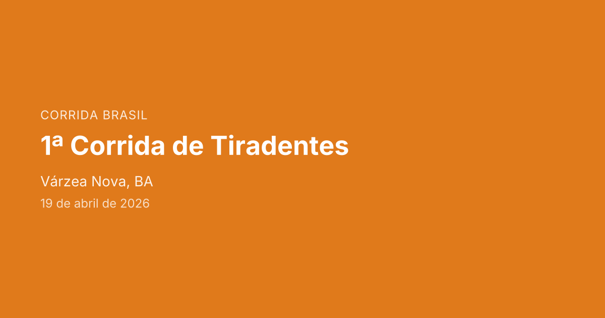 1ª Corrida de Tiradentes