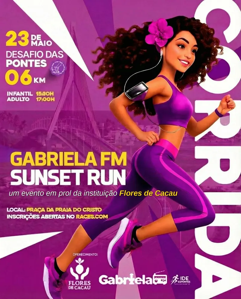 Gabriela FM Sunset Run 2026 - Desafio das Pontes Ilhéus-BA